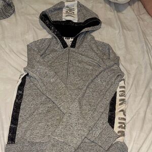 Heather Gray PINK Victoria's Secret Zip-Up Hoodie